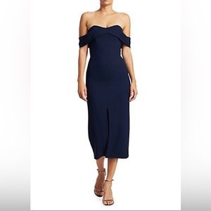 Monique Lhullier off the shoulder midi dress
